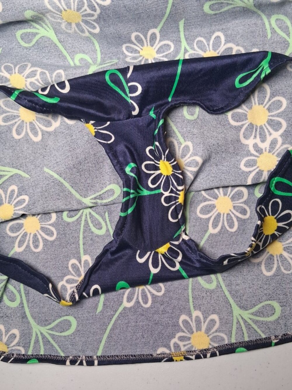Vintage Jantzen Bathing Suit Swim Dress 16 Blue Daisy Flowers 1660s 1970s USA - Picture 14 of 16